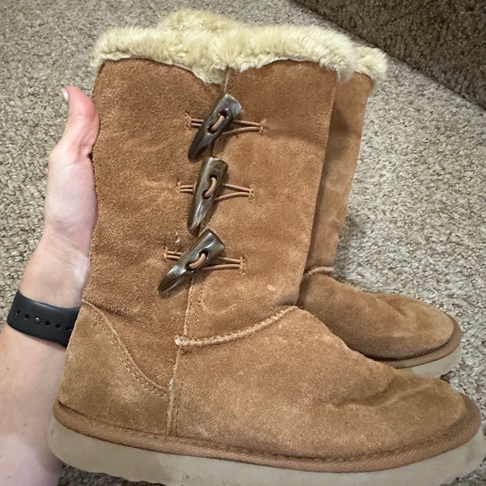 Style & Co Tan Winter Boots Suede Leather Ankle-High